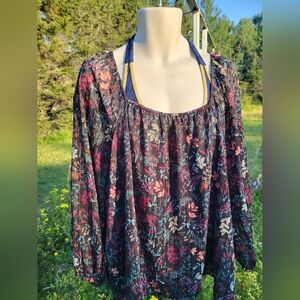 "Fall Floral" Penningtons Multicolor Hint of Metallic Thread